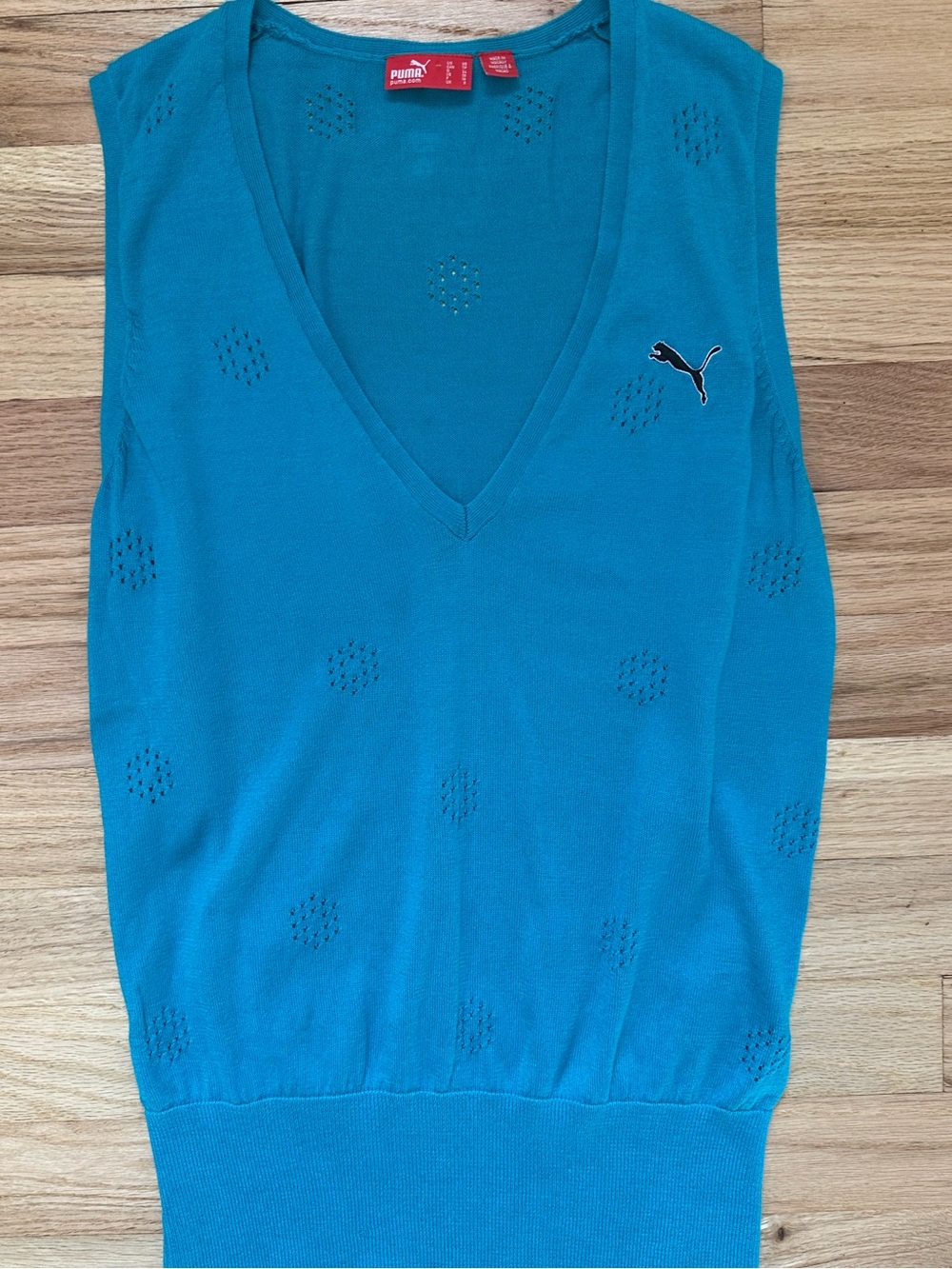 Y2K Blue Puma Sweater Vest